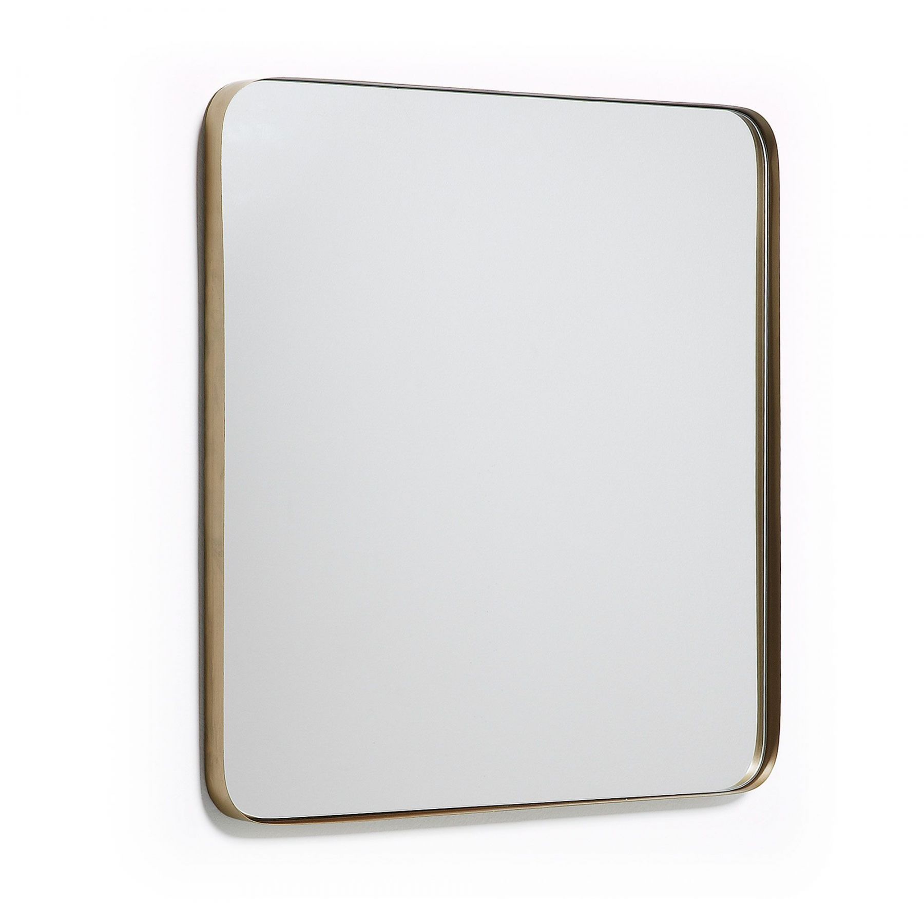 Zlaté kovové závěsné zrcadlo Kave Home Marco 60 x 60 cm - Designovynabytek.cz