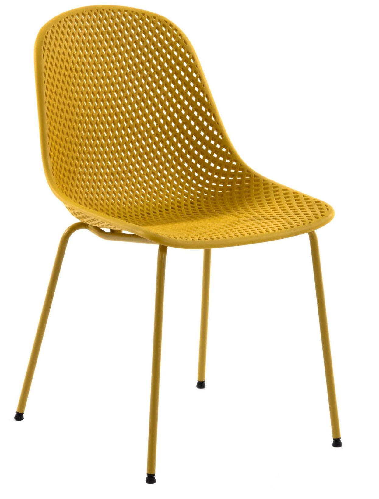 Žlutá plastová jídelní židle Kave Home Quinby - Designovynabytek.cz