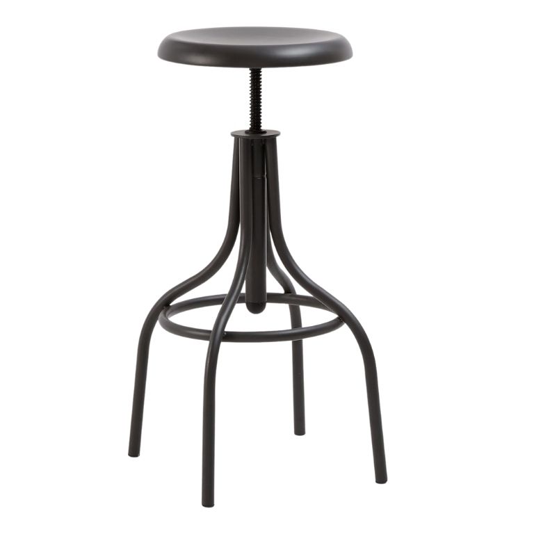 Grafitově šedá kovová barová židle Kave Home Britney 65-85 cm - Designovynabytek.cz