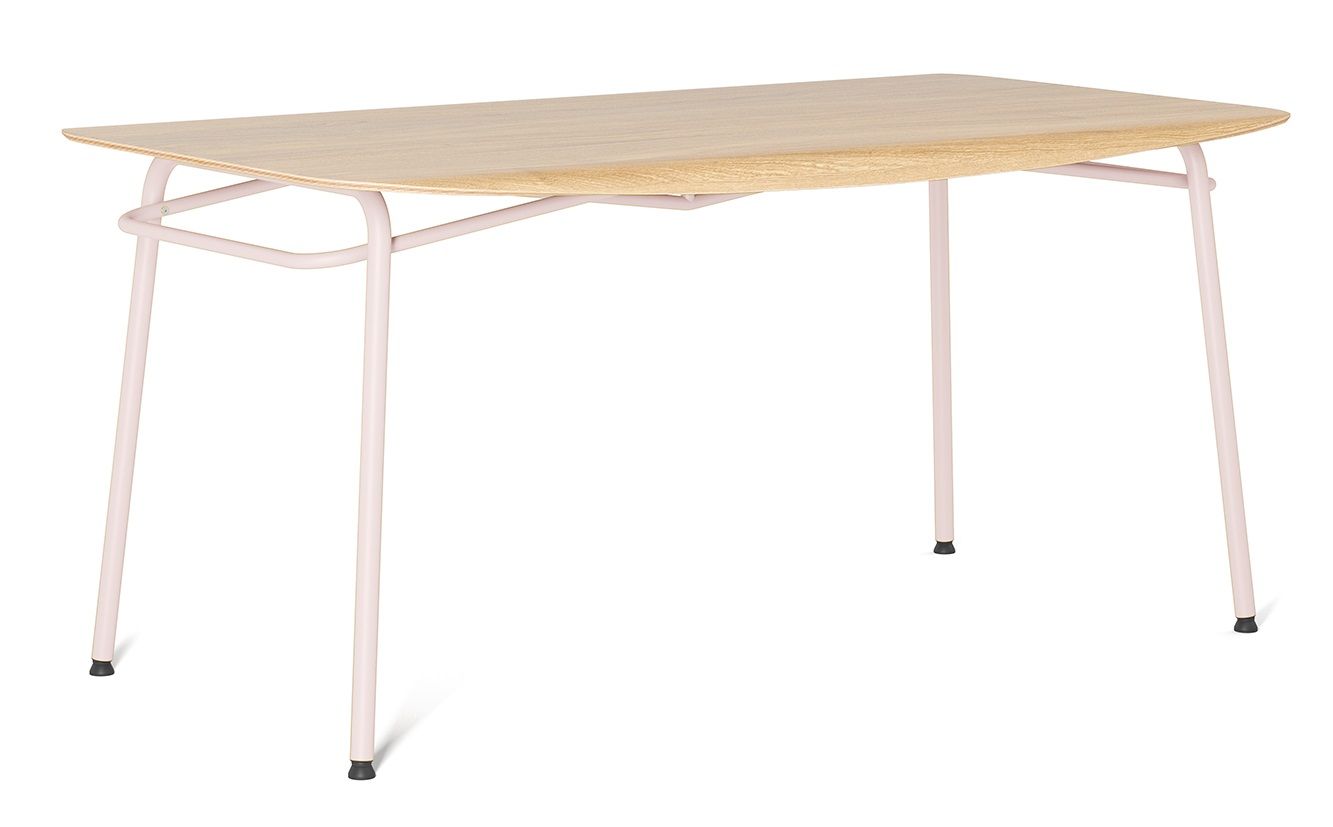 Růžový dubový jídelní stůl Tabanda Troj 160x80 cm - Designovynabytek.cz