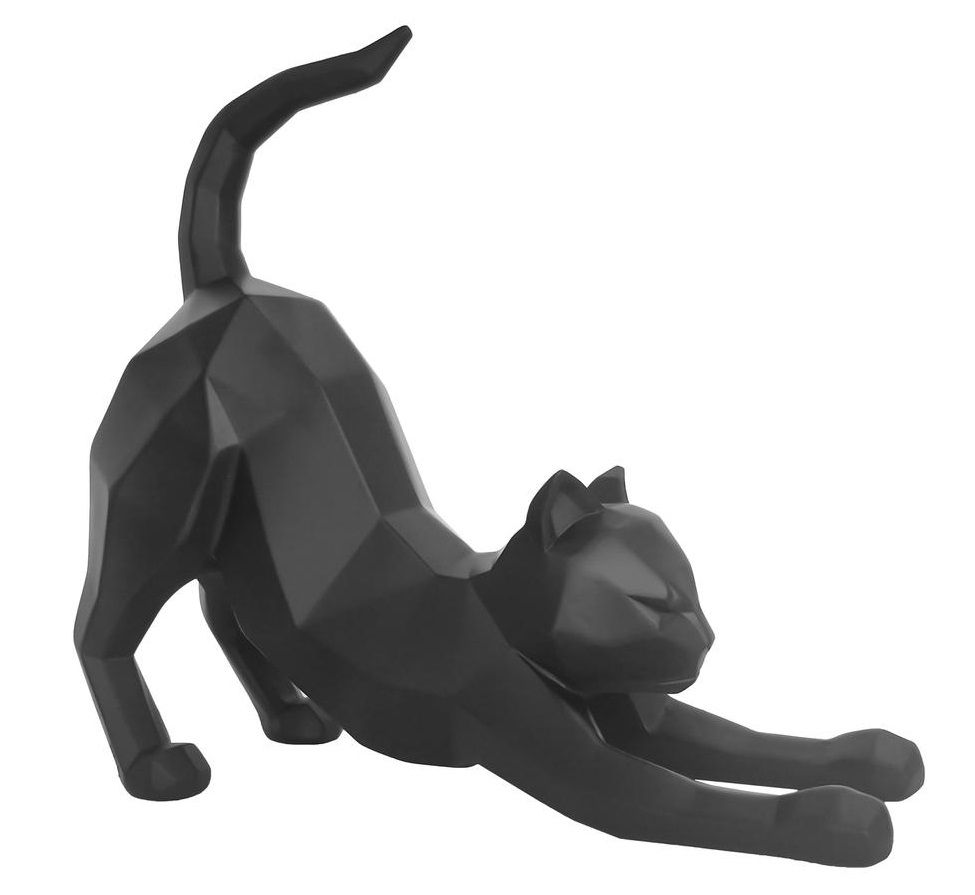 Matně černá soška PT LIVING Origami Stretching Cat, výška 30,5 cm - Bonami.cz
