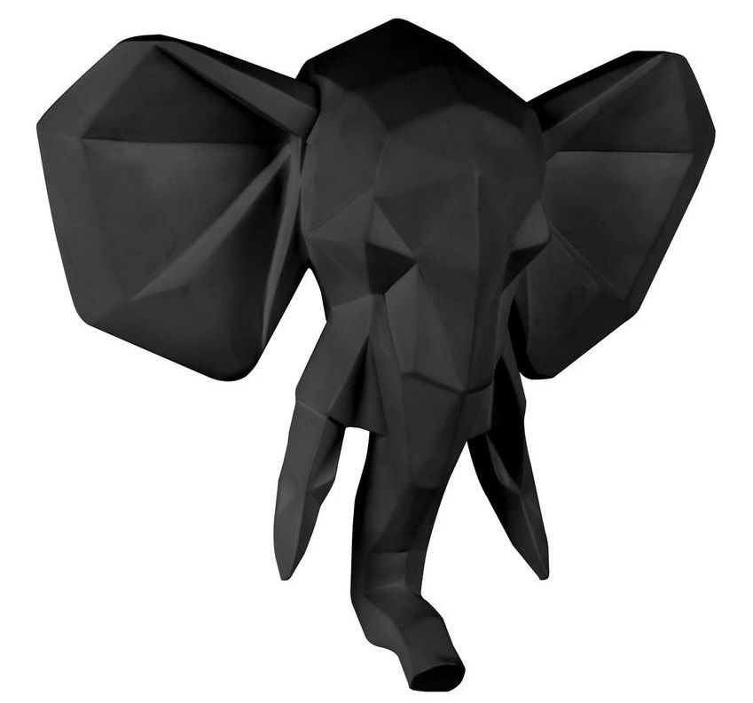 Time for home Černá nástěnná dekorace Origami Elephant - Designovynabytek.cz