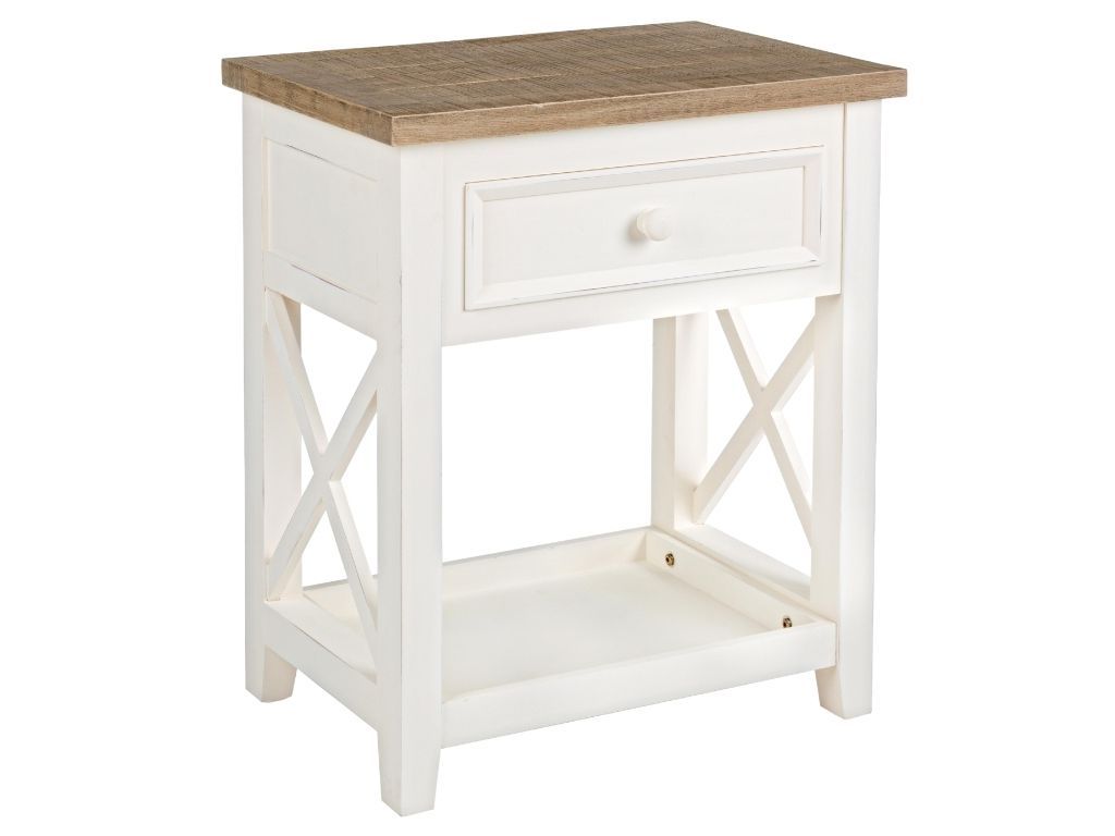 Bílý dřevěný odkládací stolek Bizzotto Elvia 49,5 x 35 cm - Designovynabytek.cz
