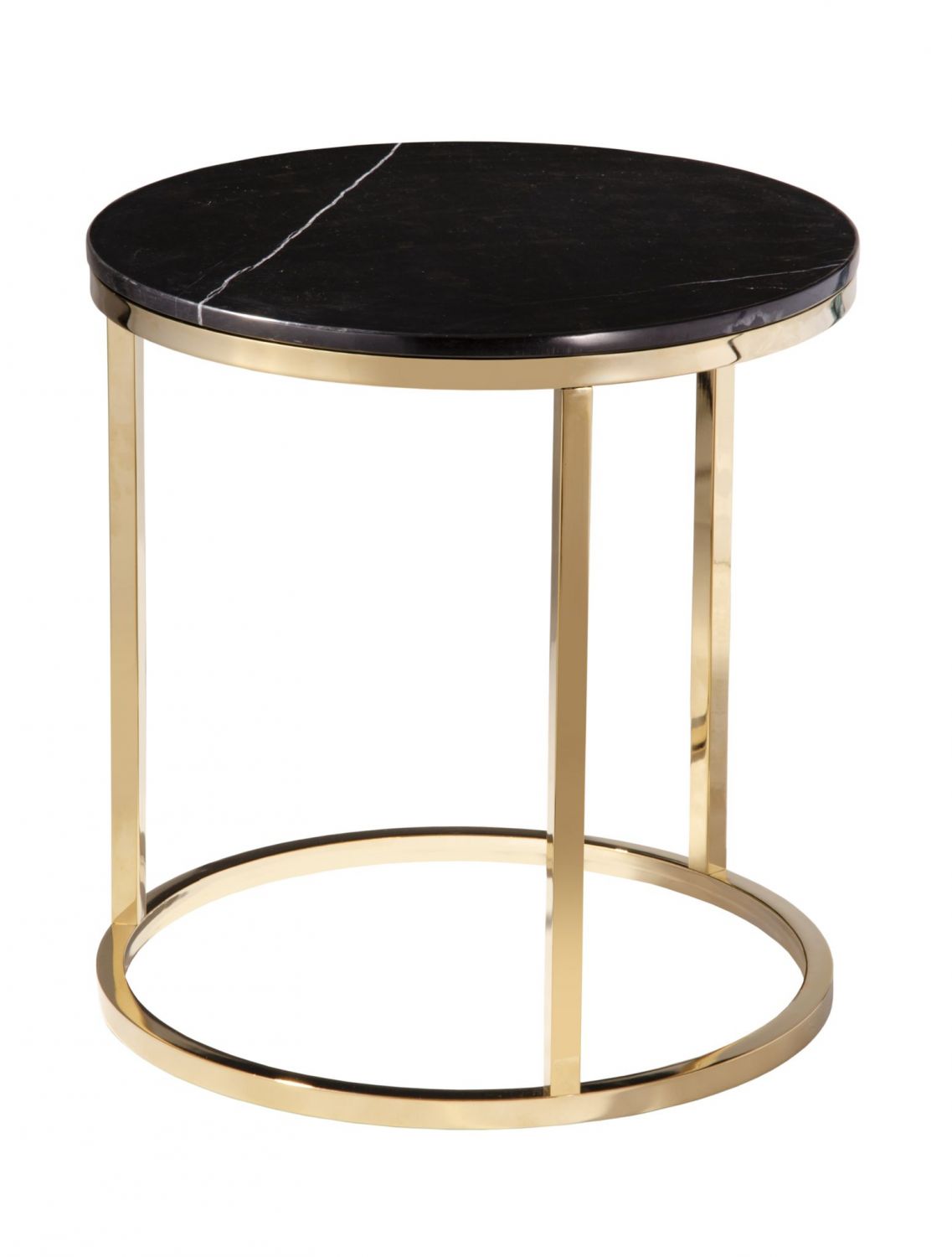 Černý mramorový konferenční stolek RGE Accent se zlatou podnoží Ø 50 cm - Designovynabytek.cz