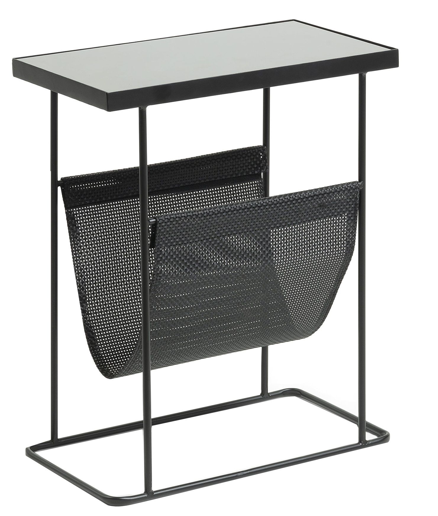 Černý skleněný odkládací stolek Kave Home Vivienne 45 x 25 cm - Designovynabytek.cz