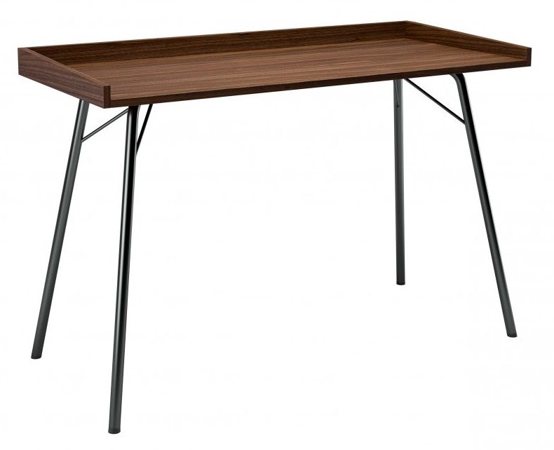 Ořechový pracovní stůl Woodman Rayburn s kovovou podnoží 115 x 52 cm - Designovynabytek.cz