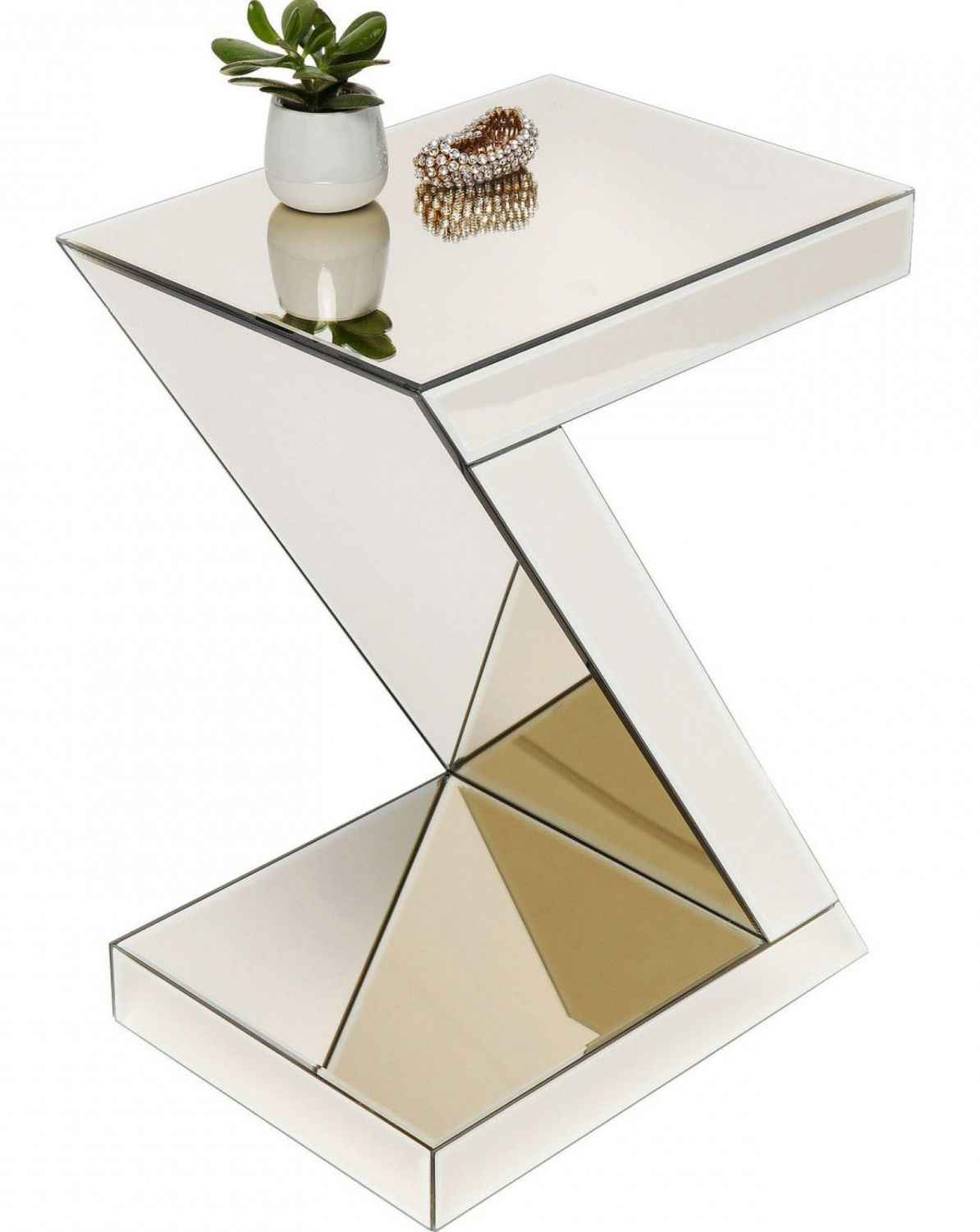 Kare Design Zrcadlový odkládací stolek Luxury Z Champagne 45x33 cm - Designovynabytek.cz
