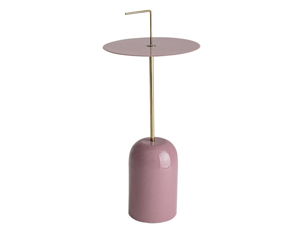 Růžový kovový odkládací stolek Bizzotto Tulasi 30 cm - Designovynabytek.cz