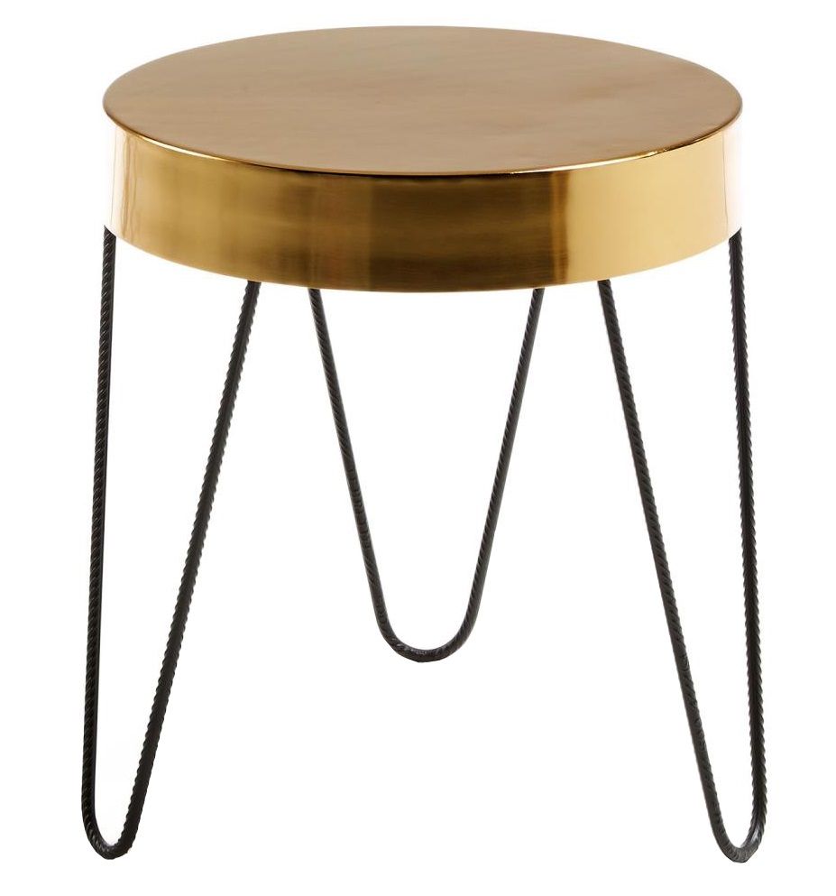 Zlatý kovový kulatý odkládací stolek Kave Home Juvenil 45 cm - Designovynabytek.cz