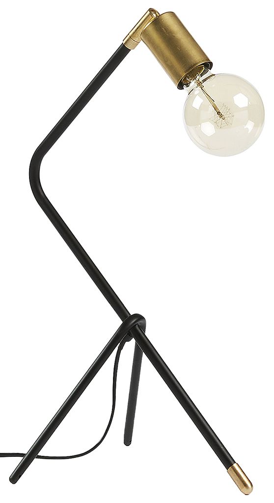 Černo zlatá kovová stolní lampa Kave Home Klara - Designovynabytek.cz