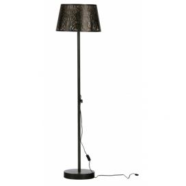 Stojací lampa s bambusovým stínidlem v černo-přírodní barvě (výška 128 cm) Java – Good&Mojo