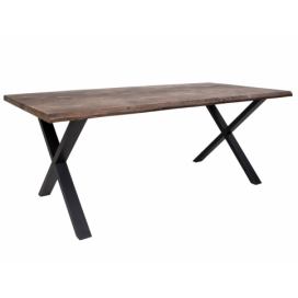 Nordic Living Tmavě hnědý dubový jídelní stůl Tolon 200x95 cm