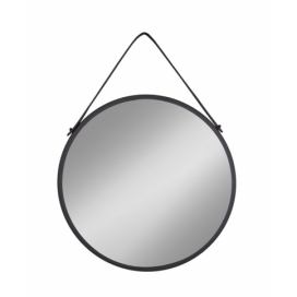 Nordic Living Černé závěsné kulaté zrcadlo Chantal 38 cm