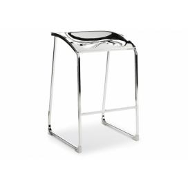 Pedrali Stříbrná kovová barová židle Arod 510