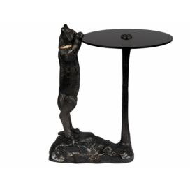 Černý kulatý odkládací stolek Bold Monkey No Girlfriend No Problem 38x47 cm