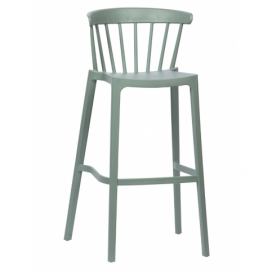 Hoorns Zelená plastová barová židle Marbel