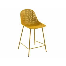 Žlutá plastová barová židle LaForma Quinby 65 cm