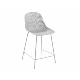 Kave Home Bílá plastová barová židle LaForma Quinby 65 cm