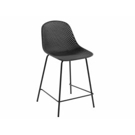 Kave Home Tmavě šedá plastová barová židle LaForma Quinby 65 cm