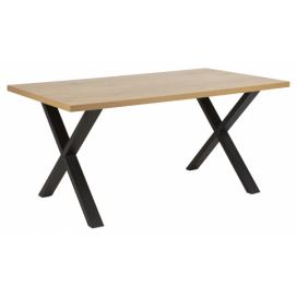 Scandi Dubový jídelní stůl Gamble 160x90 cm s podnoží do \"X\"