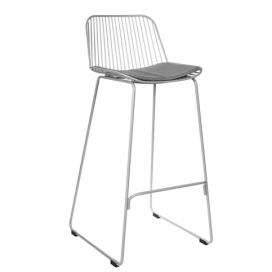 Židle barová DILL HIGH šedá s šedým polštářem