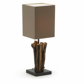 Hnědá dřevěná stolní lampa Kave Home Antares