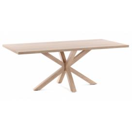 Dubový jídelní stůl Kave Home Argo 160 x 100 cm s přírodní kovovou podnoží