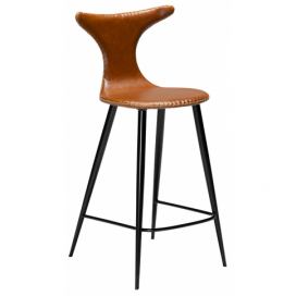 ​​​​​Dan-Form Hnědá koženková barová židle DAN-FORM Dolphin 65 cm