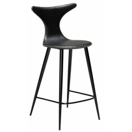 ​​​​​Dan-Form Černá koženková barová židle DAN-FORM Dolphin 65 cm