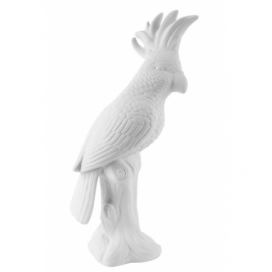 Time for home Bílá keramická dekorativní soška Bird K