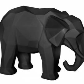 Time for home Černá dekorativní soška Origami Elephant