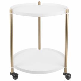 Time for home Bílo zlatý kovový odkládací stolek Haran 42,5 cm