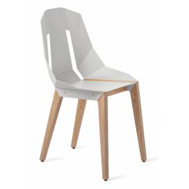 Designovynabytek.cz: Bílá hliníková židle Tabanda DIAGO s dubovou podnoží