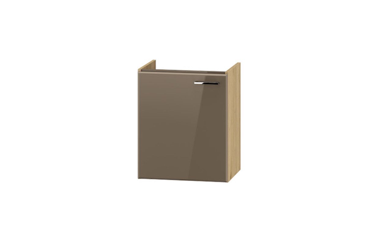 Koupelnová skříňka LUCAS DUM VEA 49 + umyvadlo, 49x60,5x37, dub lefkas/béžová lesk - Expedo s.r.o.