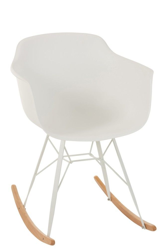 Bílá plastová houpací židle Swing - 69*56*79 cm J-Line by Jolipa - LaHome - vintage dekorace