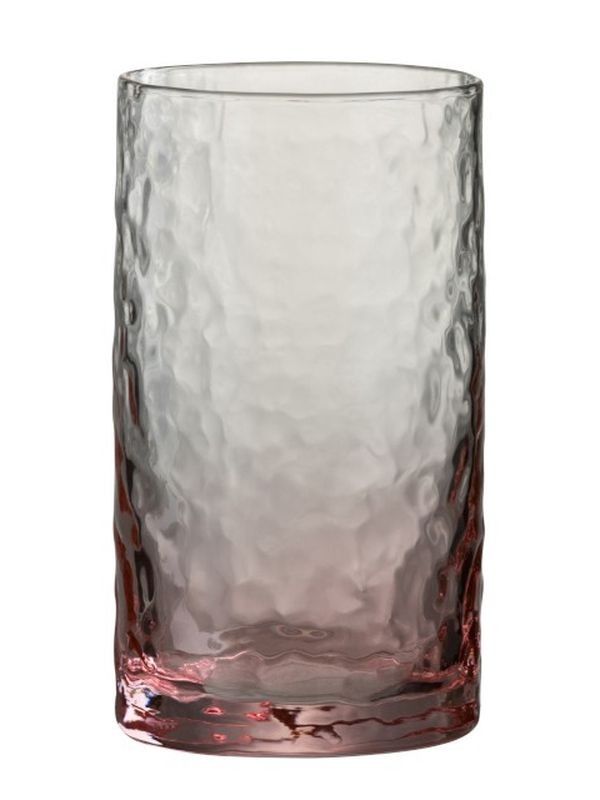 Růžová sklenička na vodu Verma - Ø7*13 cm J-Line by Jolipa - LaHome - vintage dekorace