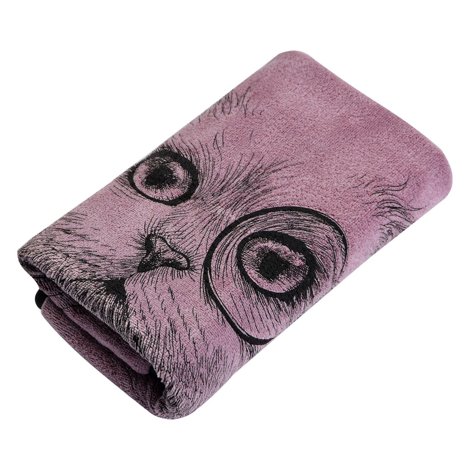 Růžový ručník Cat - 35*75 cm Clayre & Eef - LaHome - vintage dekorace