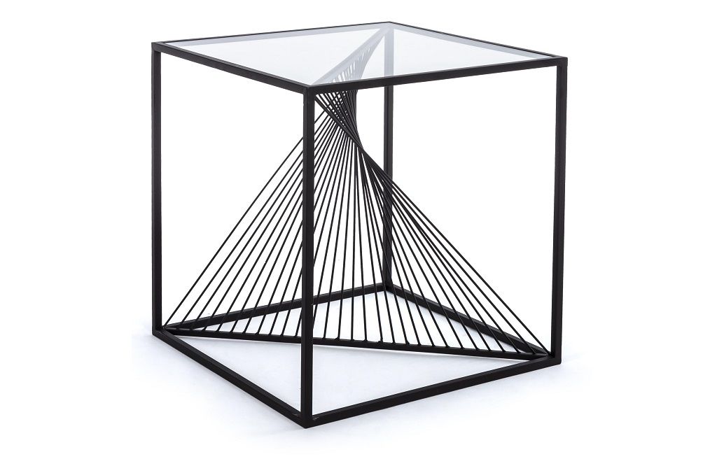 Černý kovový konferenční stolek Bizzotto Espiral 48x48 cm - Designovynabytek.cz