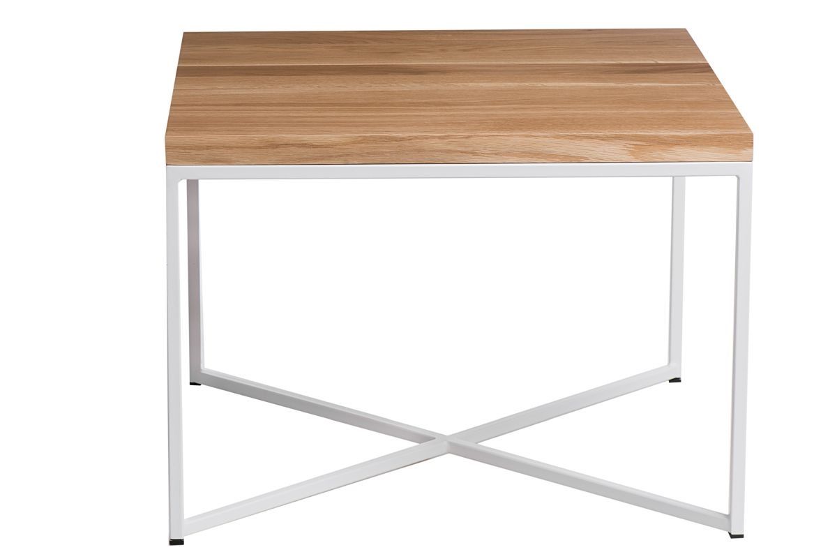 Culty Konferenční stolek Tacros II 45x45 cm, dub/bílá - Designovynabytek.cz
