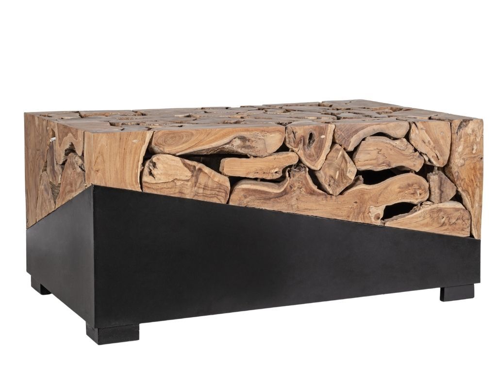 Hnědo černý teakový konferenční stolek Bizzotto Grenada 100 x 60 cm - Designovynabytek.cz