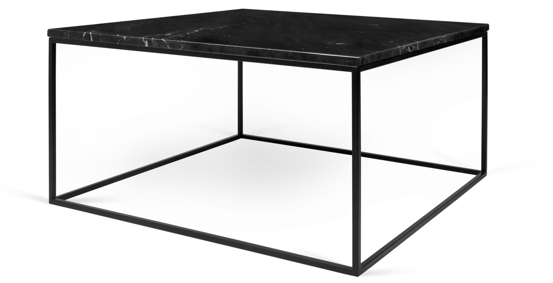 Černý mramorový konferenční stolek TEMAHOME Gleam 75x75 cm s černou podnoží - Designovynabytek.cz