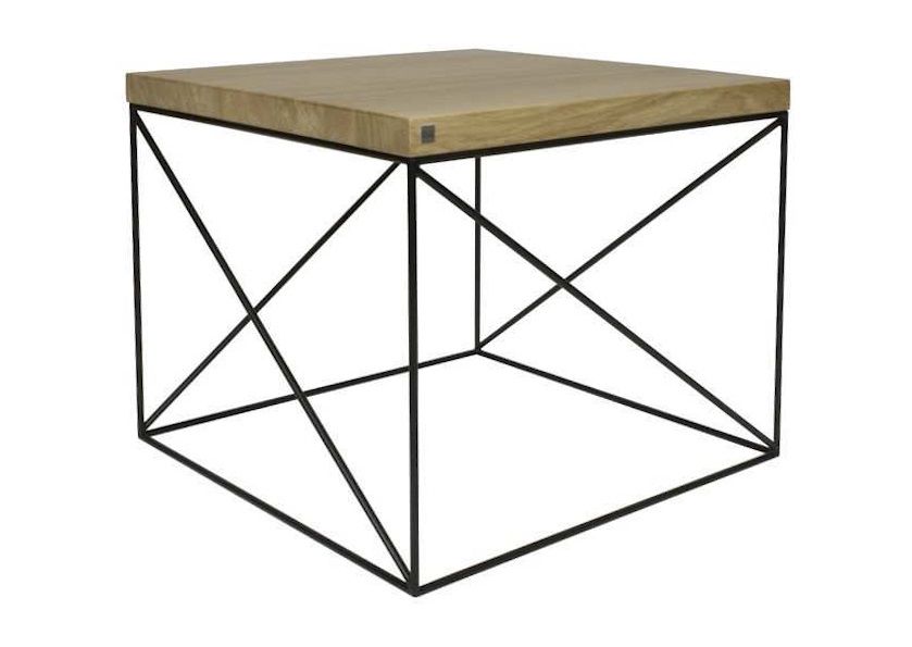 take me HOME Masivní dubový konferenční stolek Hamburg small 53x53 cm s černou podnoží - Designovynabytek.cz