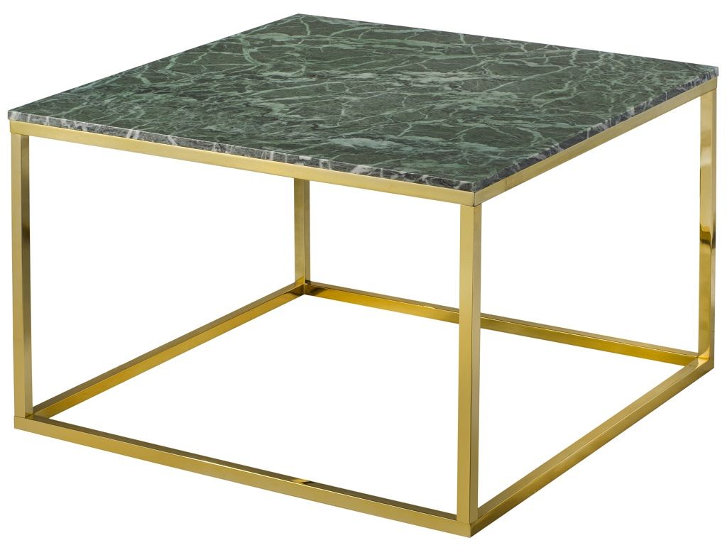 Zelený mramorový konferenční stolek RGE Accent s lesklou zlatou podnoží 75 cm - Designovynabytek.cz
