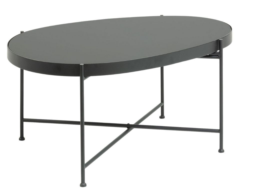 Černý skleněný konferenční stolek Kave Home Marlet 82 x 55 cm - Designovynabytek.cz