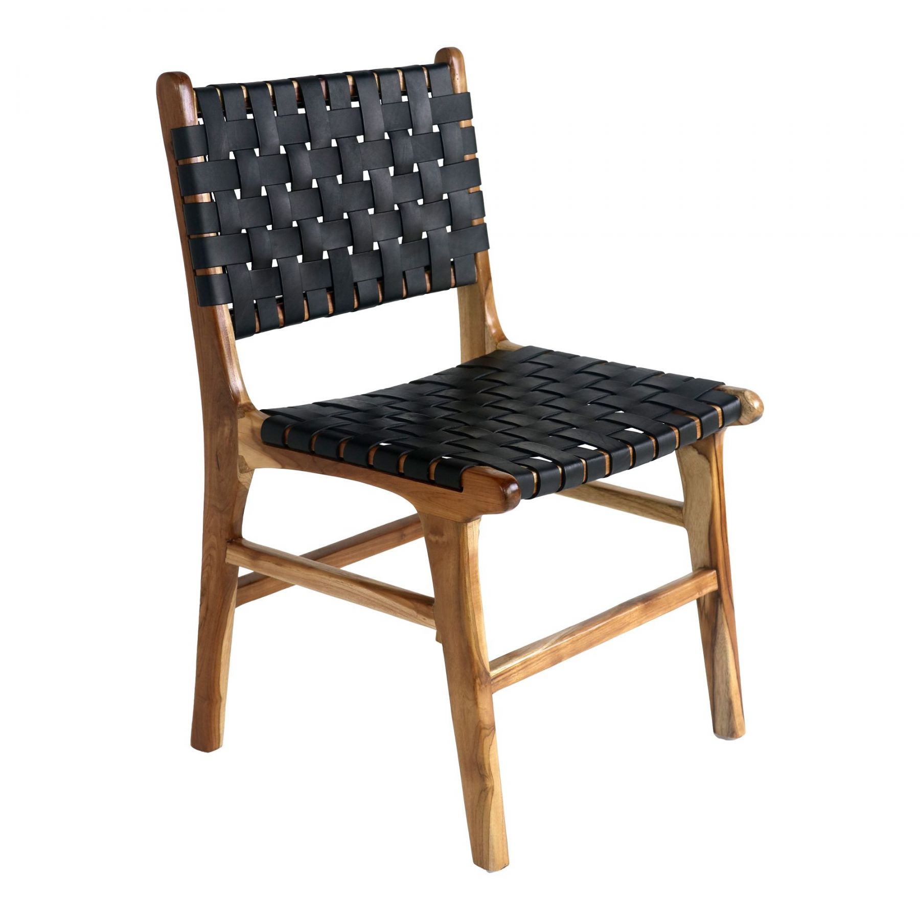 Černo-hnědé jídelní židle z teakového dřeva v sadě 2 ks Perugia – House Nordic - MUJ HOUSE.cz