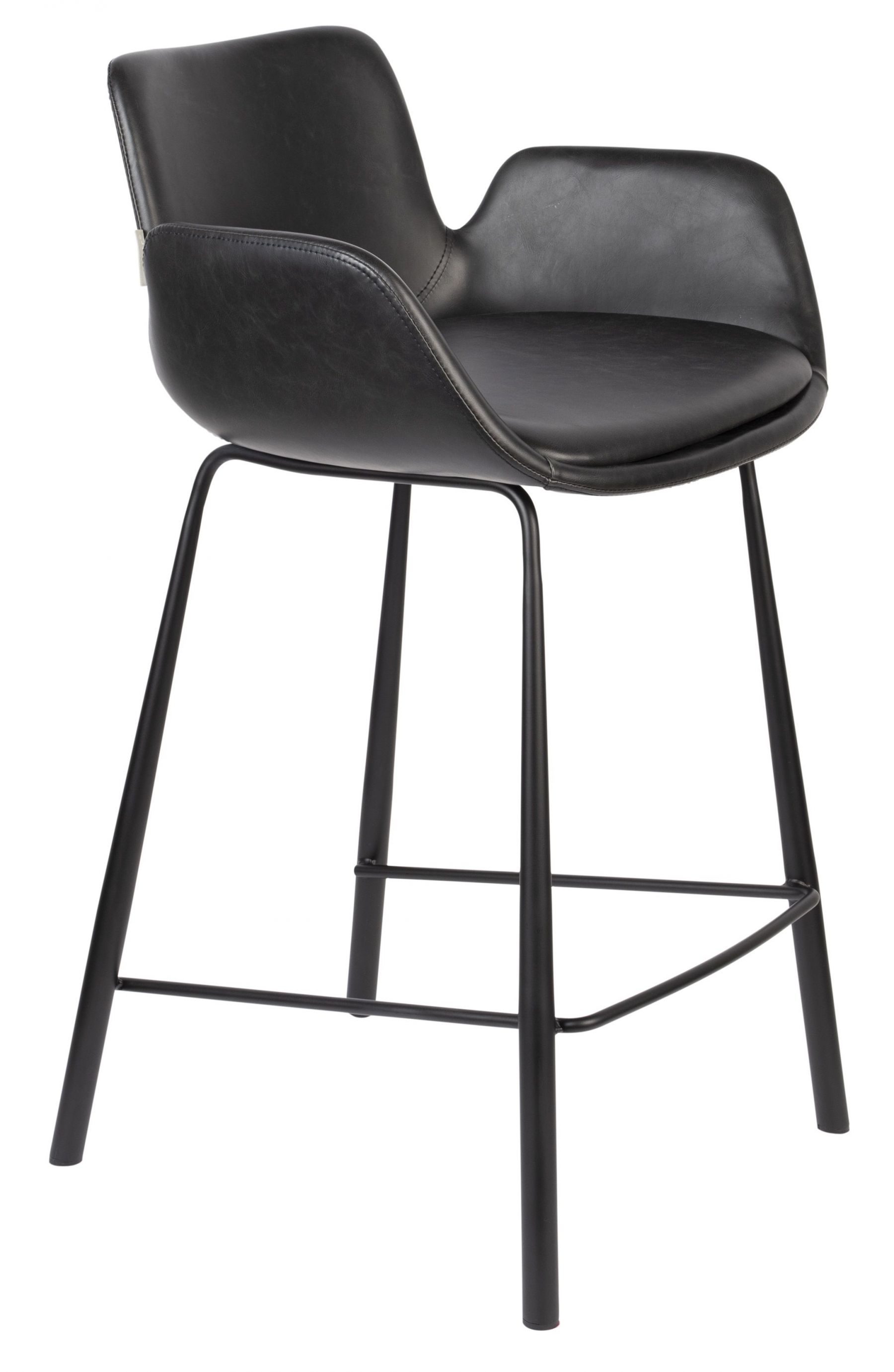Černá koženková barová židle ZUIVER BRIT LL 67,5 cm - Designovynabytek.cz