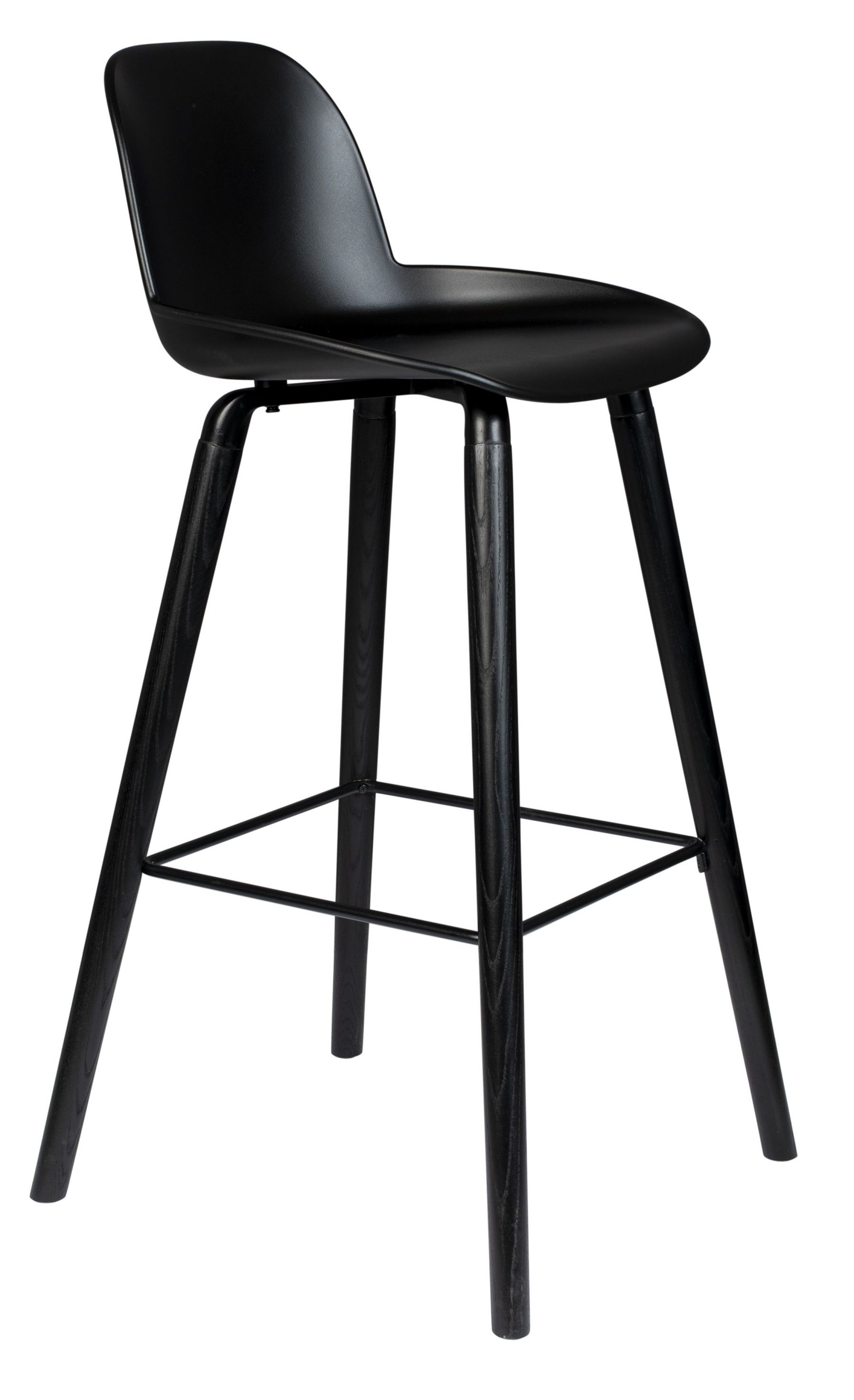 Černá plastová barová židle ZUIVER ALBERT KUIP ALL BLACK 76 cm - Designovynabytek.cz