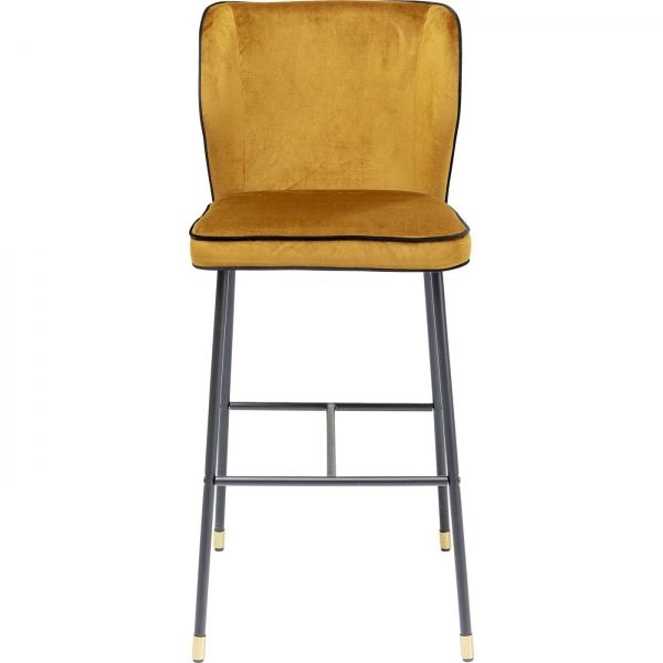 Žlutá čalouněná barová židle Stravanger - KARE