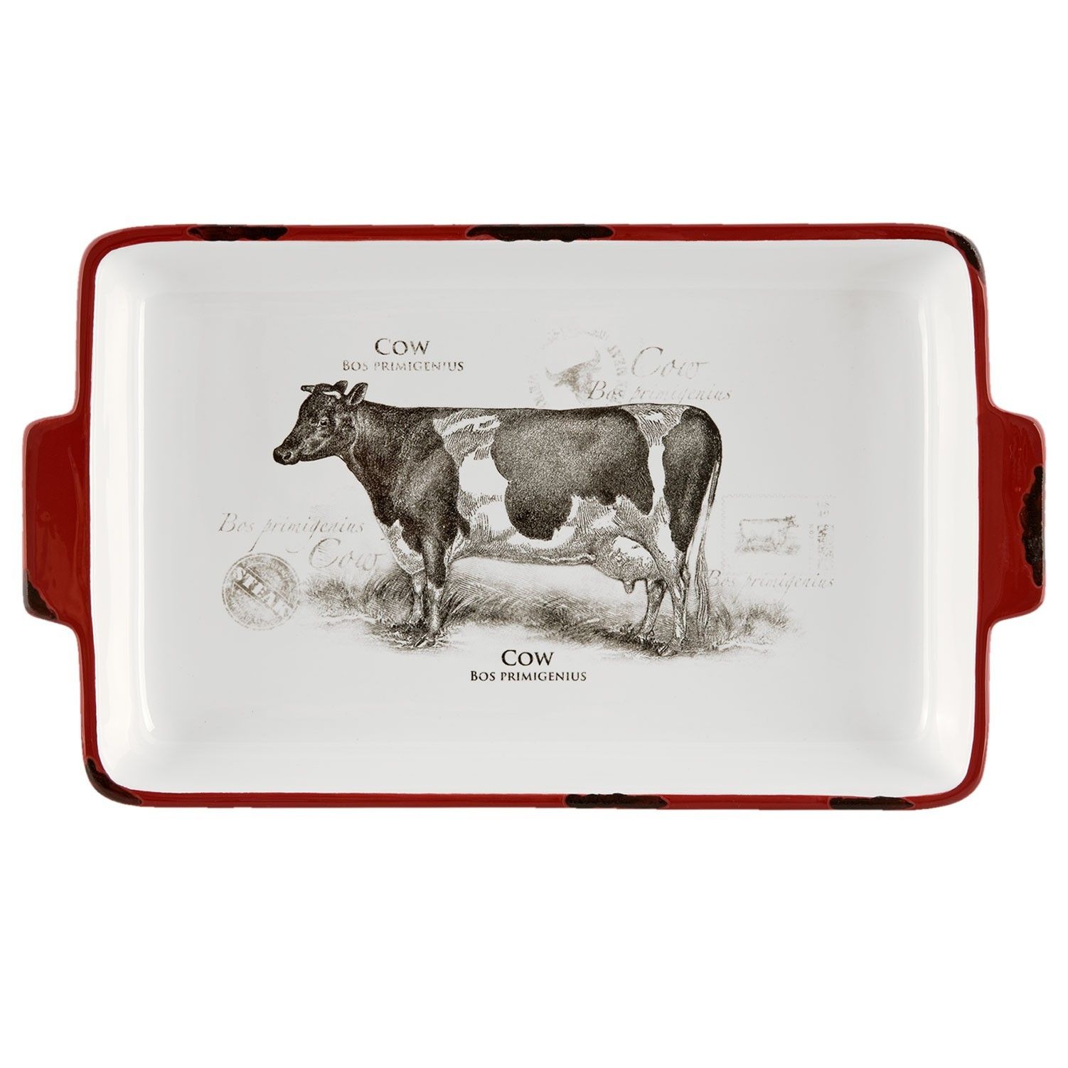 Zapékací mísa Kráva Country side animal - 30*18*4 cm Clayre & Eef - LaHome - vintage dekorace