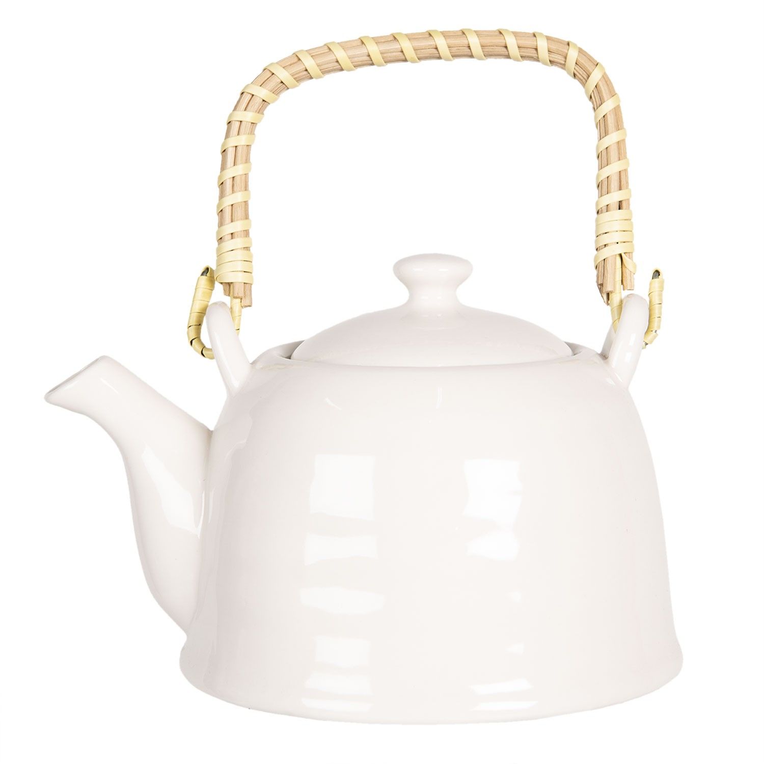 Bílá porcelánová konvička na čaj - 17*12*10 cm / 0,6L Clayre & Eef - LaHome - vintage dekorace